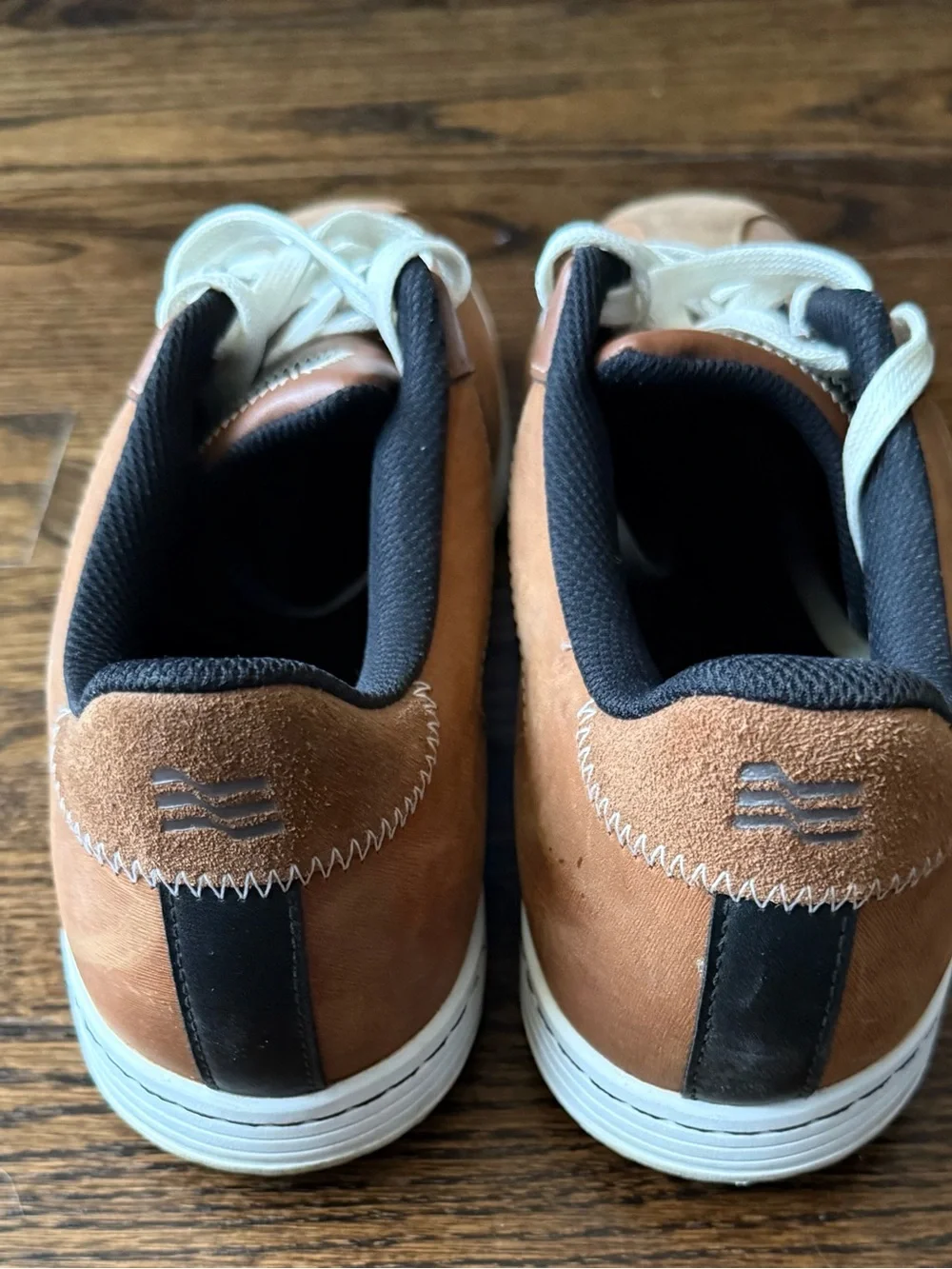 adidas Men’s Brown Leather & Suede Golf Sneakers with Light Laces